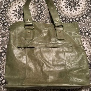 Rich olive green oversized shoulder bag by Chocolate Blu